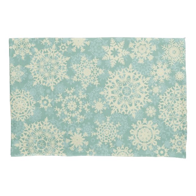 Snowflake pattern pillowcase (Front)
