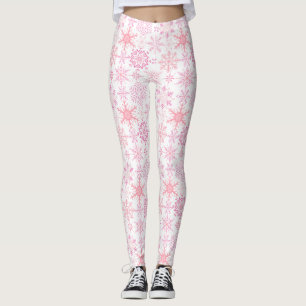 Snowflake pattern Pink Leggings