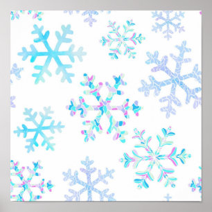 Snowflake pattern poster