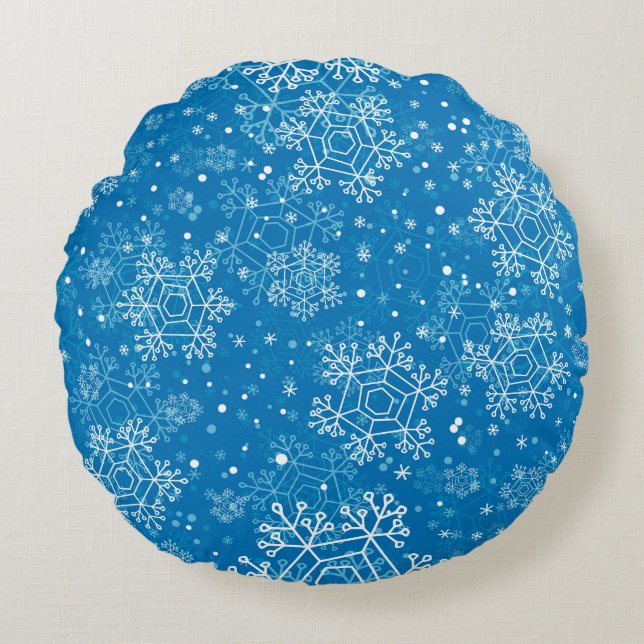 Snowflake pattern round cushion (Front)