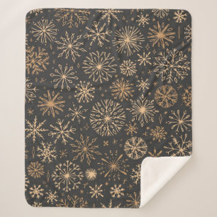 Snowflake pattern sherpa blanket
