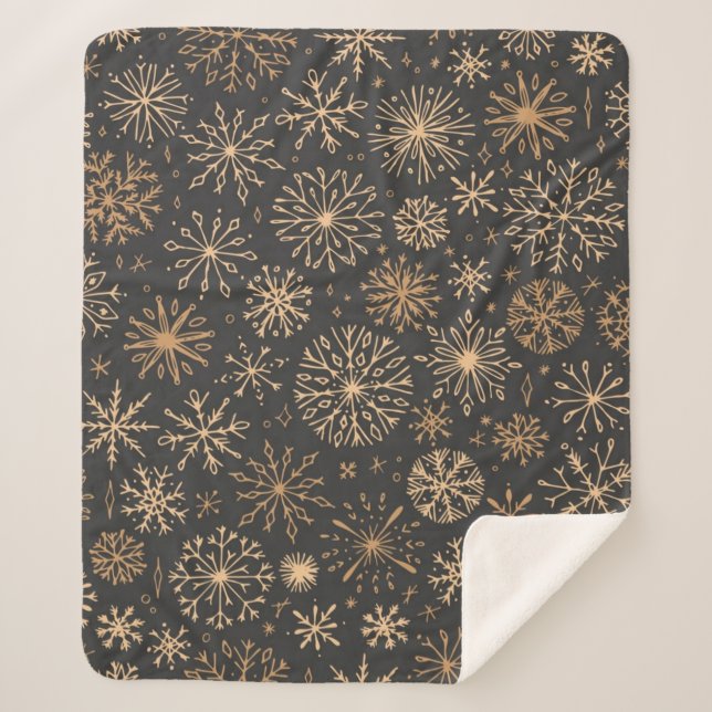 Snowflake pattern	 sherpa blanket (Front)