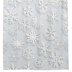Snowflake pattern shower curtain