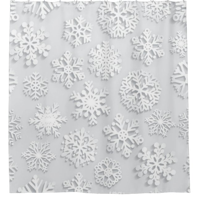 Snowflake pattern	 shower curtain (Front)