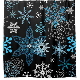 Snowflake pattern shower curtain