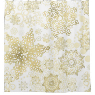 Snowflake pattern shower curtain