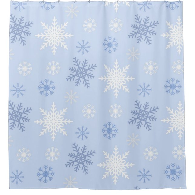 Snowflake pattern	 shower curtain (Front)