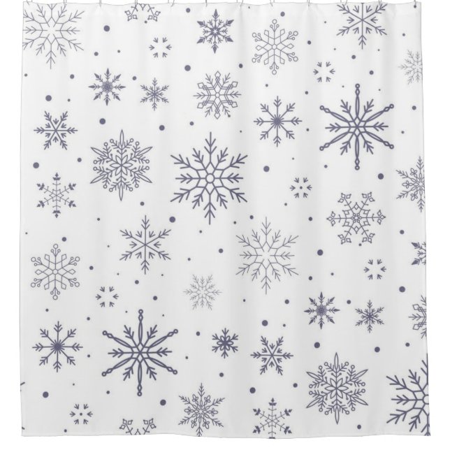 Snowflake pattern	 shower curtain (Front)