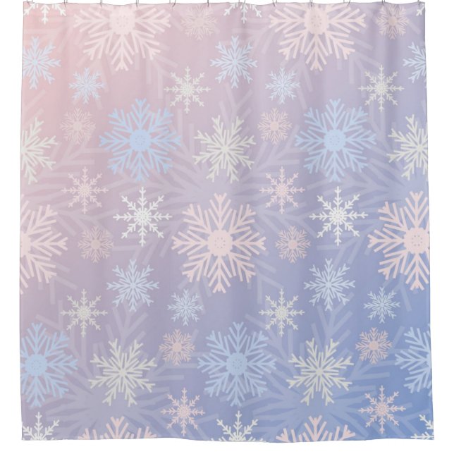 Snowflake pattern	 shower curtain (Front)