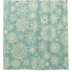 Snowflake pattern shower curtain