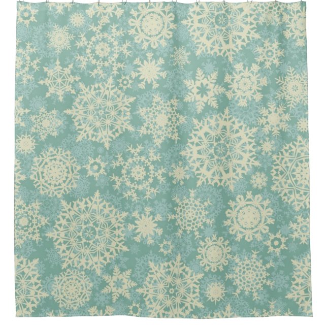 Snowflake pattern	 shower curtain (Front)