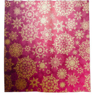 Snowflake pattern shower curtain