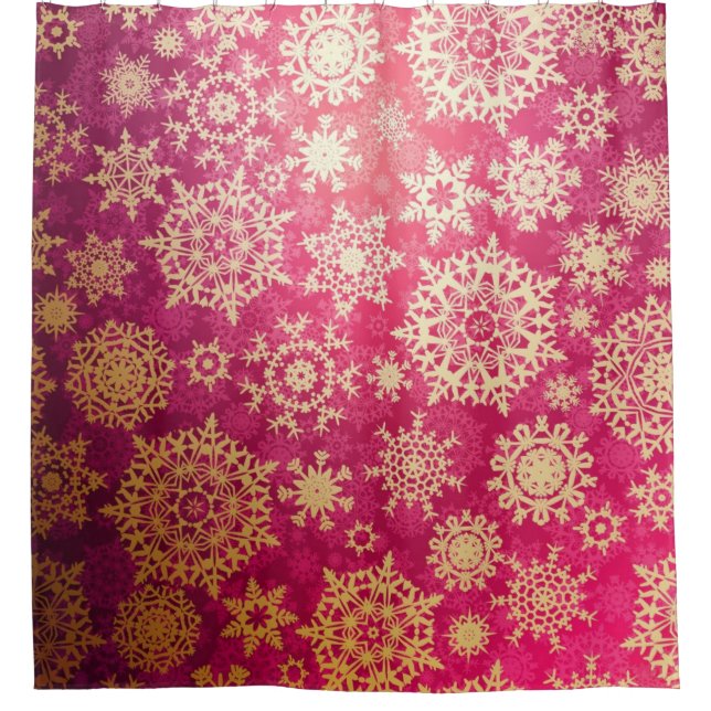Snowflake pattern	 shower curtain (Front)
