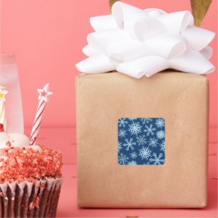 Snowflake pattern square sticker