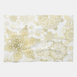 Snowflake pattern tea towel
