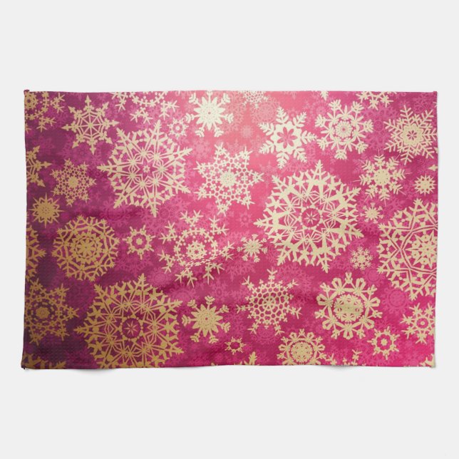 Snowflake pattern	 tea towel (Horizontal)