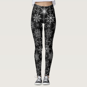 Snowflake pattern White.Black BG Leggings