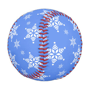 Snowflake Pattern, White Snowflakes, Snow, Blue Baseball
