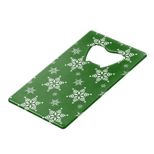 Snowflake Pattern, White Snowflakes, Snow, Green