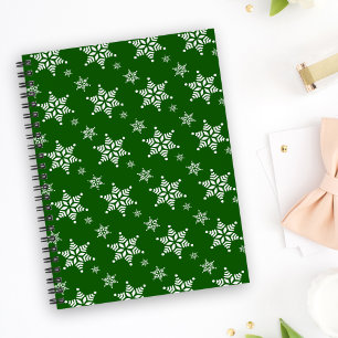 Snowflake Pattern, White Snowflakes, Snow, Green Planner