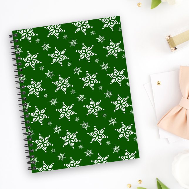 Snowflake Pattern, White Snowflakes, Snow, Green Planner (Creator Uploaded)
