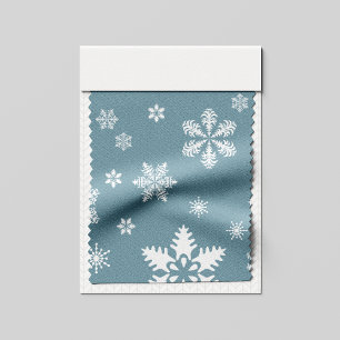 Snowflake Pattern, White Snowflakes, Snow, Grey Fabric