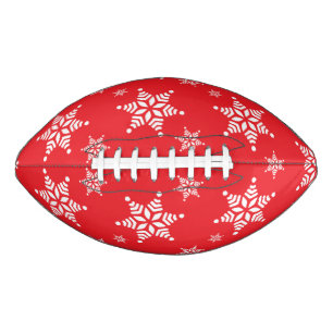 Snowflake Pattern, White Snowflakes, Snow, Red American Football