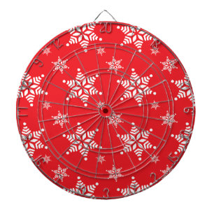 Snowflake Pattern, White Snowflakes, Snow, Red Dartboard