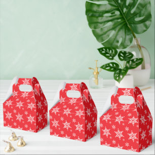 Snowflake Pattern, White Snowflakes, Snow, Red Favour Box
