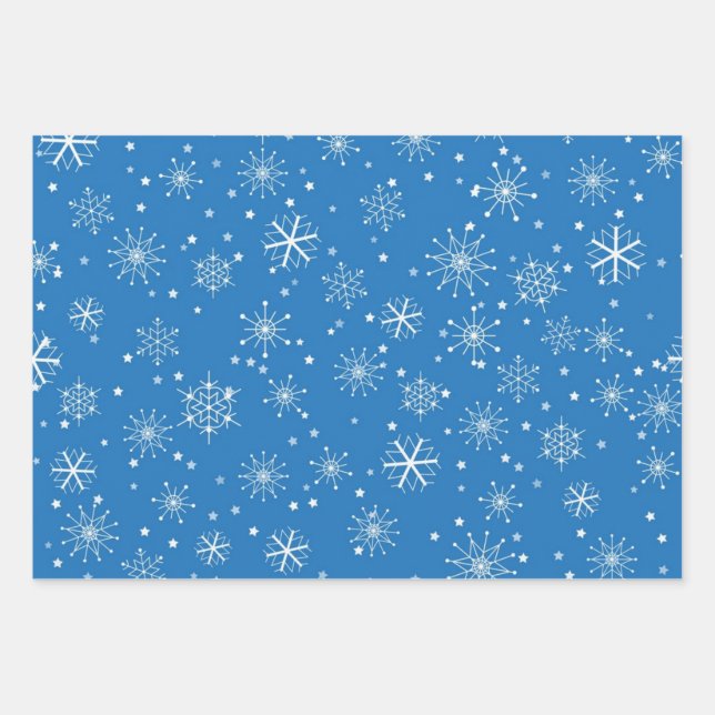 Snowflake pattern	 wrapping paper sheet (Front)