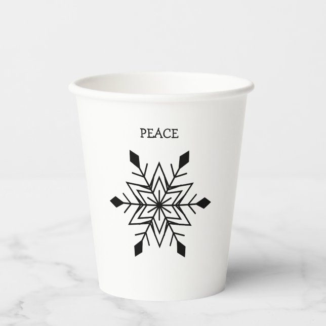 Snowflake Peace Paper Cups (Front)