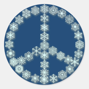 Snowflake Peace Symbol Tshirts, Hoodies, Gifts Classic Round Sticker