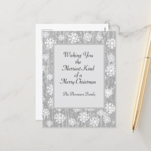 Snowflake Personalised CalligraphyHoliday Postcard