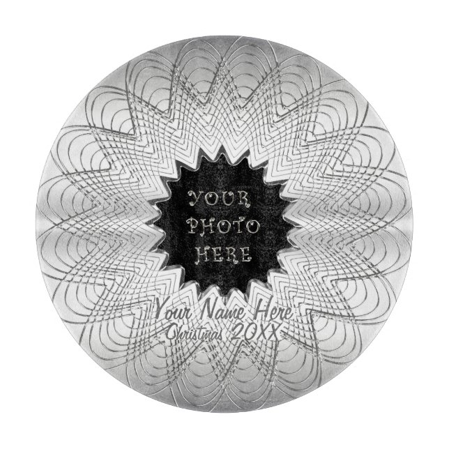 Snowflake (Personalised Photo Plate)  Cutting Board (Front)