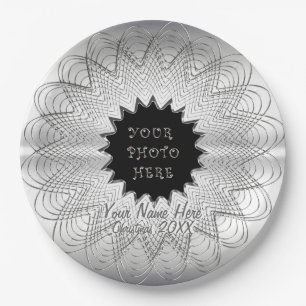 Snowflake (Personalised Photo Plate)  Paper Plate