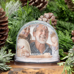 Snowflake Personalized Keepsake Family Photo Snowglobe