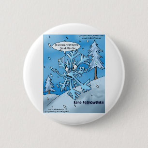 Snowflake Philosophers Funny Gifts Tees Cards Etc 6 Cm Round Badge