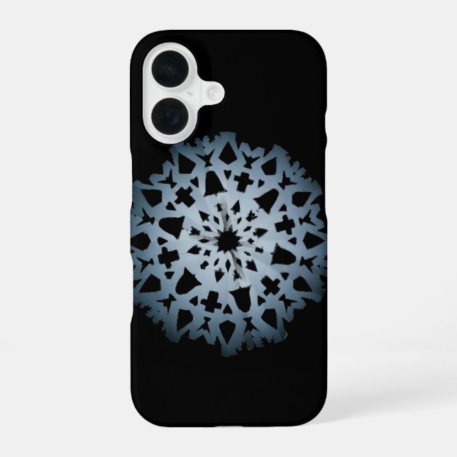 Snowflake phonecase (dark) iPhone 16 case (Back)