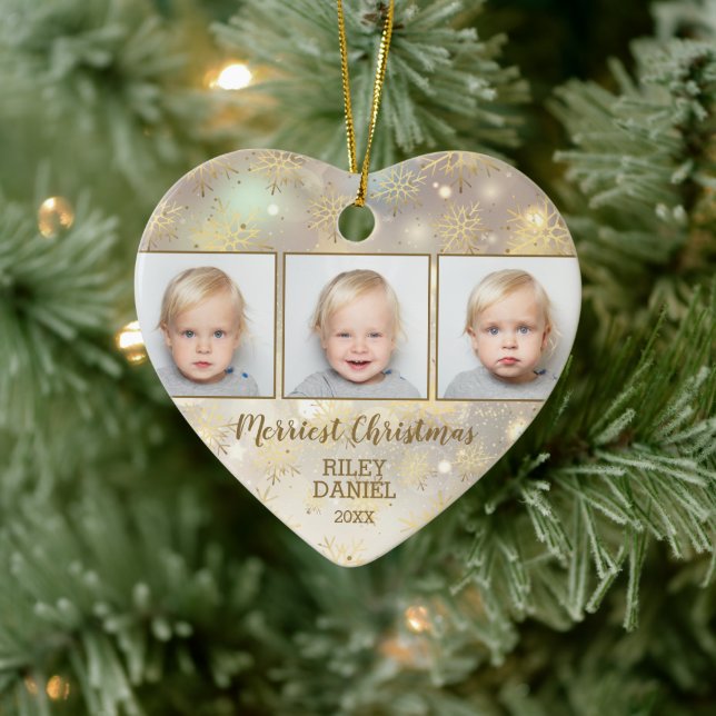 Snowflake Photo Ceramic Tree Decoration (Tree)