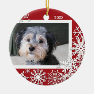 Snowflake Photo Frame For Christmas Ceramic Tree Decoration