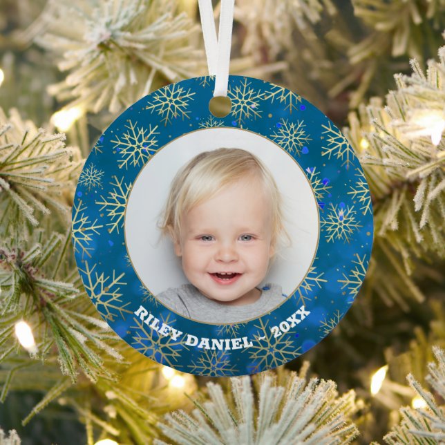 Snowflake Photo Metal Tree Decoration (Insitu)