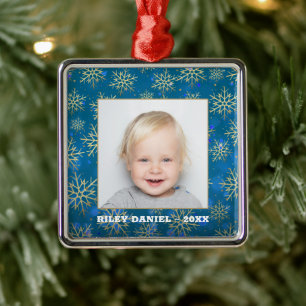 Snowflake Photo Metal Tree Decoration