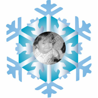 Snowflake Photo Personalised Christmas Ornament Standing Photo Sculpture