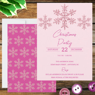 Snowflake Pink Glam Elegant Festive Christmas