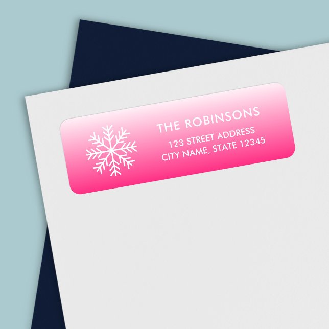 Snowflake Pink Gradient Return Address (Creator Uploaded)