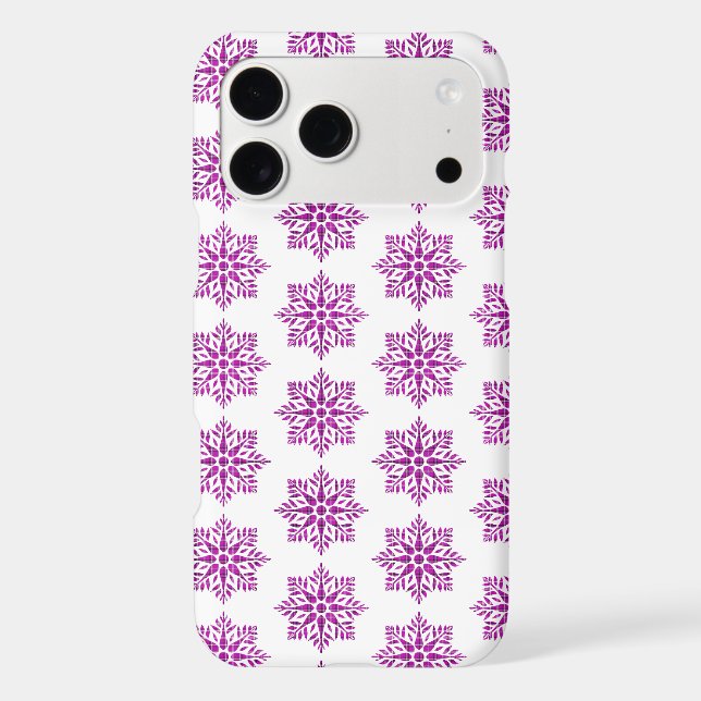 Snowflake Plaid Pattern Pink Holiday iPhone Case (Back)