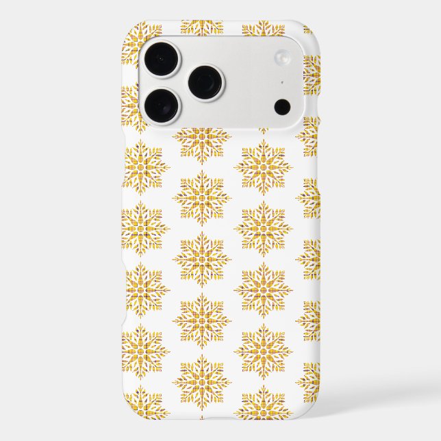 Snowflake Plaid Pattern Yellow iPhone Case (Back)