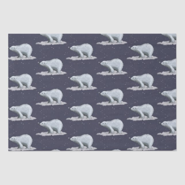 Snowflake Polar Bear Tissue Paper (Front)