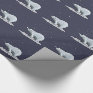 Snowflake Polar Bear Wrapping Paper