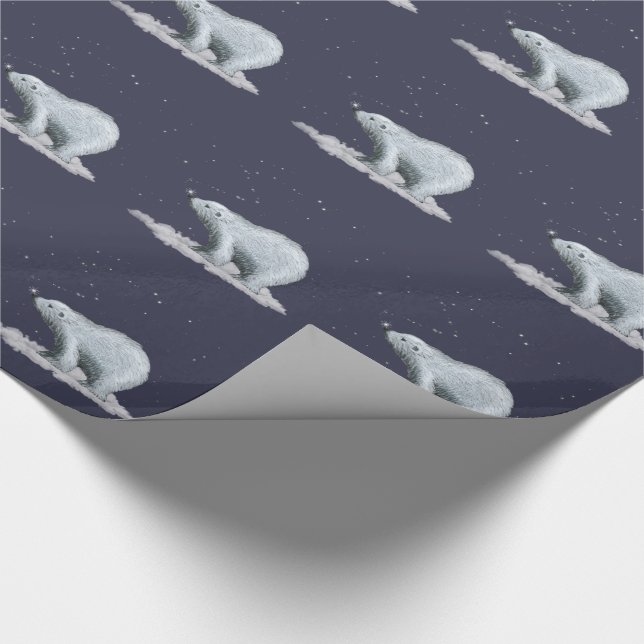 Snowflake Polar Bear Wrapping Paper (Corner)